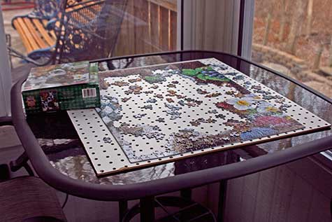 jigsaw puzzle on the table