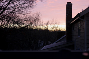 Sunrise out side window