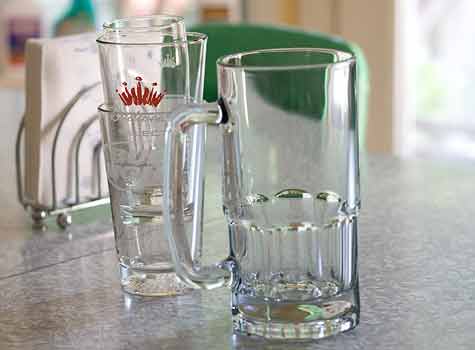 beer glasses on table