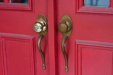 worn door knobs