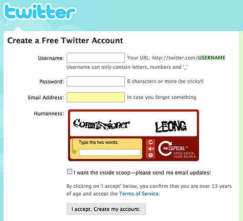 twitter sign up