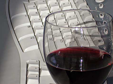wine on the keyboard