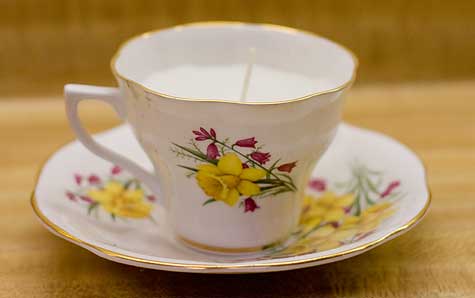 antique teacup candle