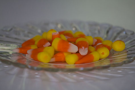 candy corn on plate