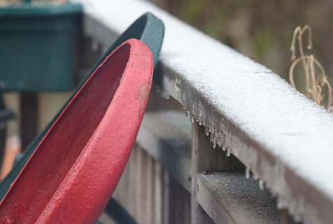 frozen porch railing