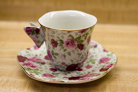 antique rose teacup