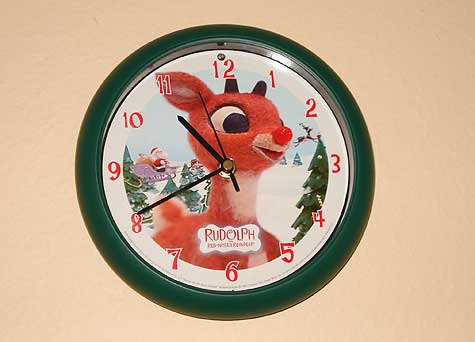 Rudolph the red nosed reindeer clock