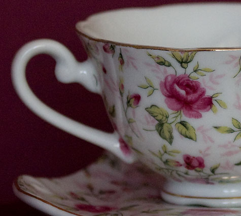 antique teacup closeup