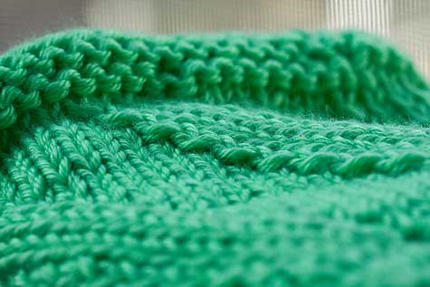 green-knitting