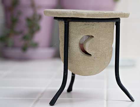 moon cutout candle holder