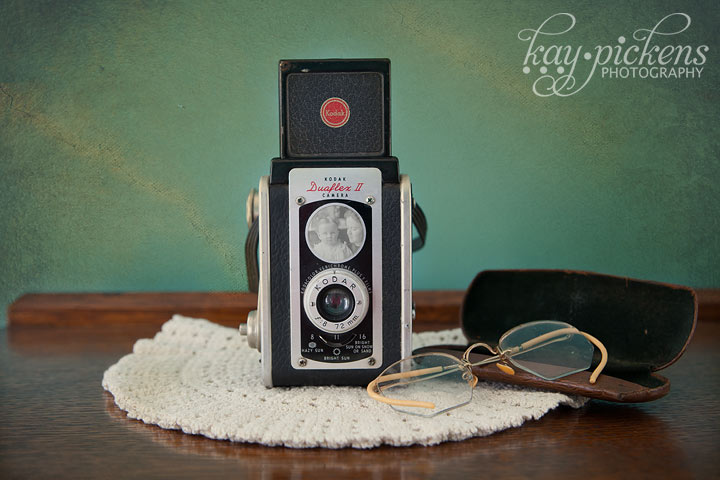 old camera and glasses