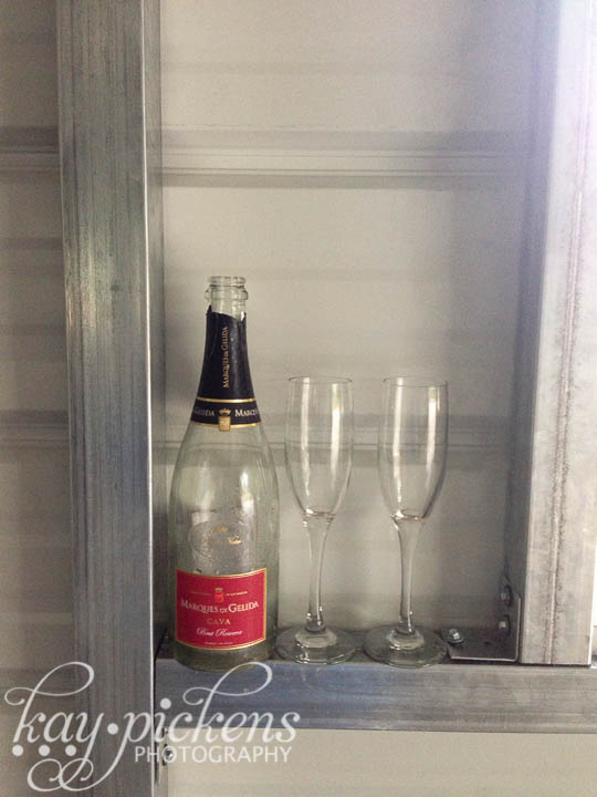 champagne celebration in the new barn