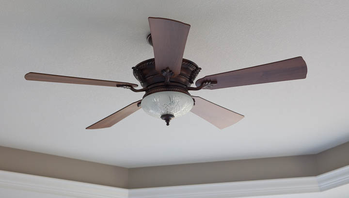 ceiling fan with cut glass
