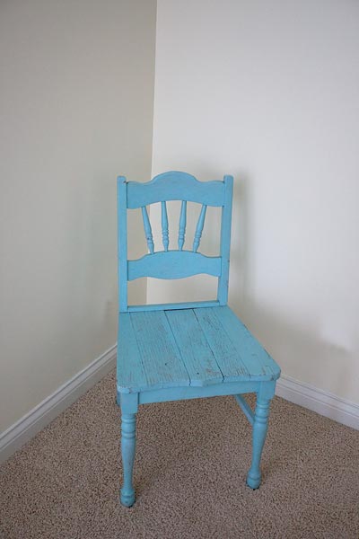 old blue chair