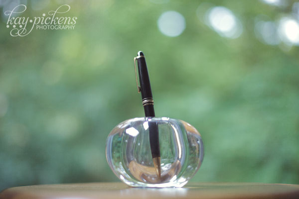 glass pen holder