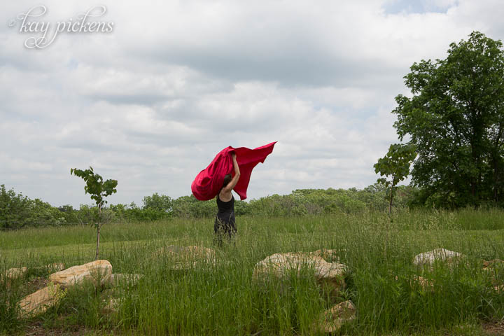 red fabric in wind
