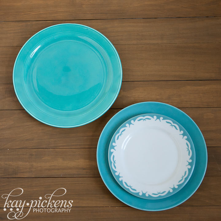 teal plates